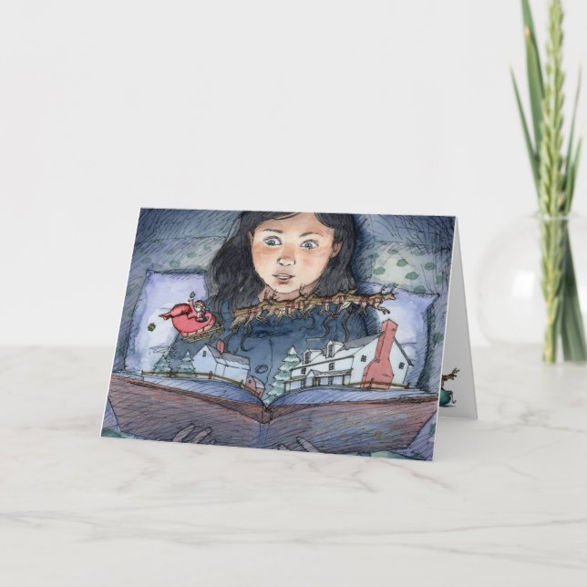 Cartes Pour Fêtes Annuelles "Carte de Noël de Sleigh miniature" (Devant)