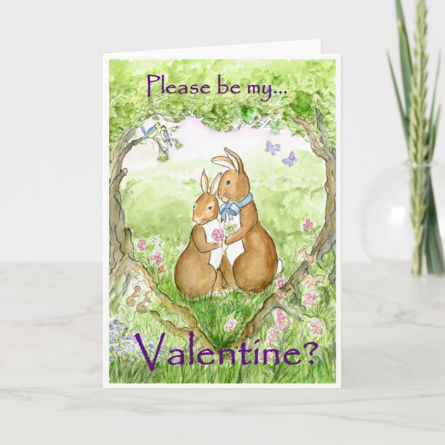 Cartes Pour Fêtes Annuelles "Carte de Valentine des lapins (Devant)