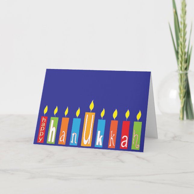 Cartes Pour Fêtes Annuelles Carte/Enveloppe Hanoukka "Hanoukka Candles" (Devant)