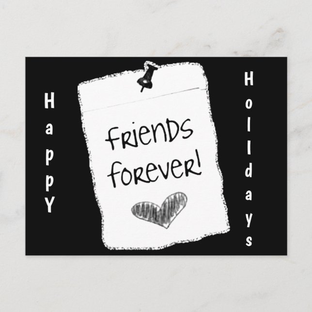 CARTES POUR FÊTES ANNUELLES *CARTE POSTALE* **AMIS FOREVER** À *NOËL* (Devant)