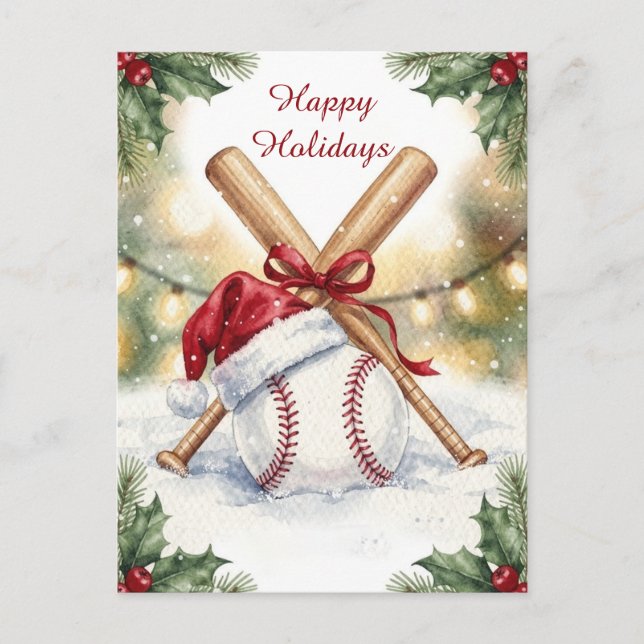 Cartes Pour Fêtes Annuelles Cartes de Noël de baseball de fêtes (Devant)