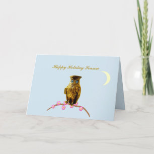 Cartes Pour Fêtes Annuelles Cartes de vœux de la saison des fêtes au hibou
