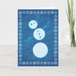 Cartes Pour Fêtes Annuelles Carton bleu mignon Snowman hiver Noël