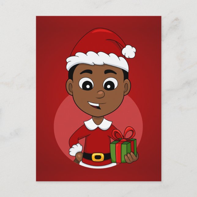 Cartes Pour Fêtes Annuelles Carton Cute African American Christmas boy (Devant)