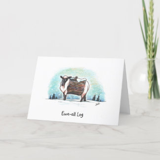 Cartes Pour Fêtes Annuelles Carton de Noël 'Ewe-ell Log'