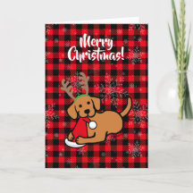 Carton de Noël Fox Red Labrador et Père Noël