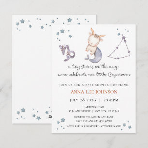 Cartes Pour Fêtes Annuelles Carton d'invitation à une baby shower Capricorne