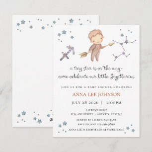 Cartes Pour Fêtes Annuelles Carton d'invitation à une baby shower Sagittaire