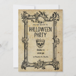 Cartes Pour Fêtes Annuelles Carton d'invitation de fête Halloween antique effr