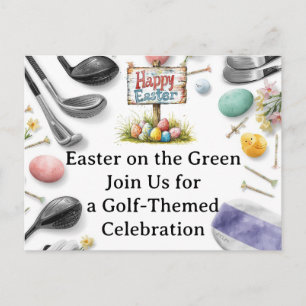 Cartes Pour Fêtes Annuelles Carton d'invitation Golf oeufs de Pâques balles et
