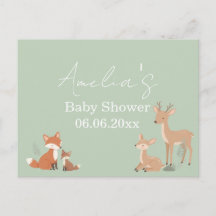 Carton d'invitation pour Baby Shower avec animaux