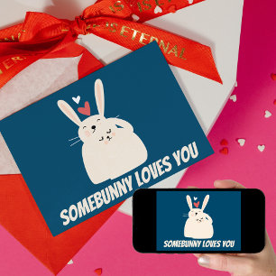 Cartes Pour Fêtes Annuelles Carton mignon lapin soyeux Pun Valentine Card