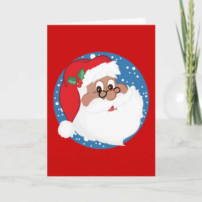 Cartes Pour Fêtes Annuelles Carton Père Noël noir (bleu) (Devant)