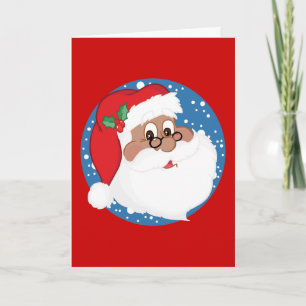 Cartes Pour Fêtes Annuelles Carton Père Noël noir (bleu)