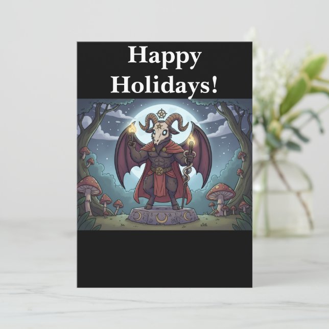 Cartes Pour Fêtes Annuelles Cartoon Baphomet (Debout devant)