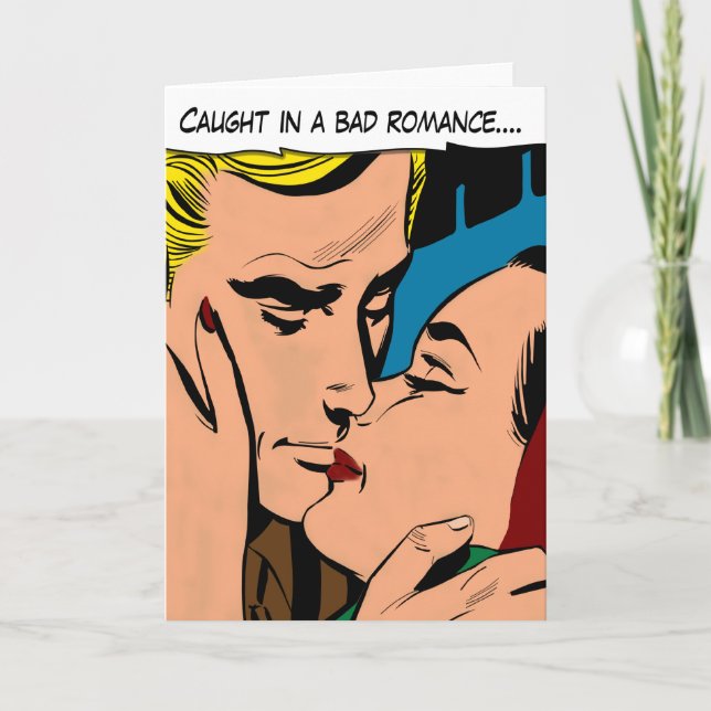 Cartes Pour Fêtes Annuelles Cartoon couple Kissing Valentine's Day (Devant)