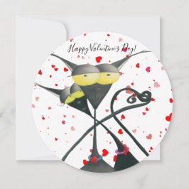 Cartes Pour Fêtes Annuelles Cartoon de chats gris et noir