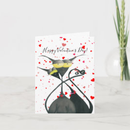 Cartes Pour Fêtes Annuelles Cartoon de chats gris et noir