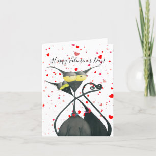 Cartes Pour Fêtes Annuelles Cartoon de chats gris et noir