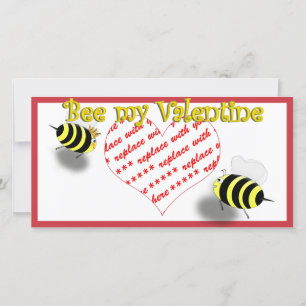 Cartes Pour Fêtes Annuelles Cartoon Miel Bees "Bee My Valentine" Cadre photo