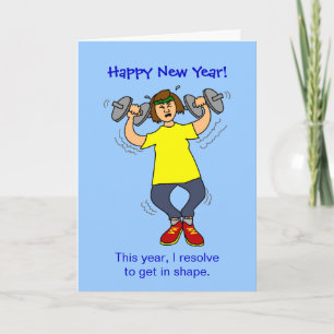 Cartes Pour Fêtes Annuelles Cartoon Nouvel An pour résolution amusante de l'en