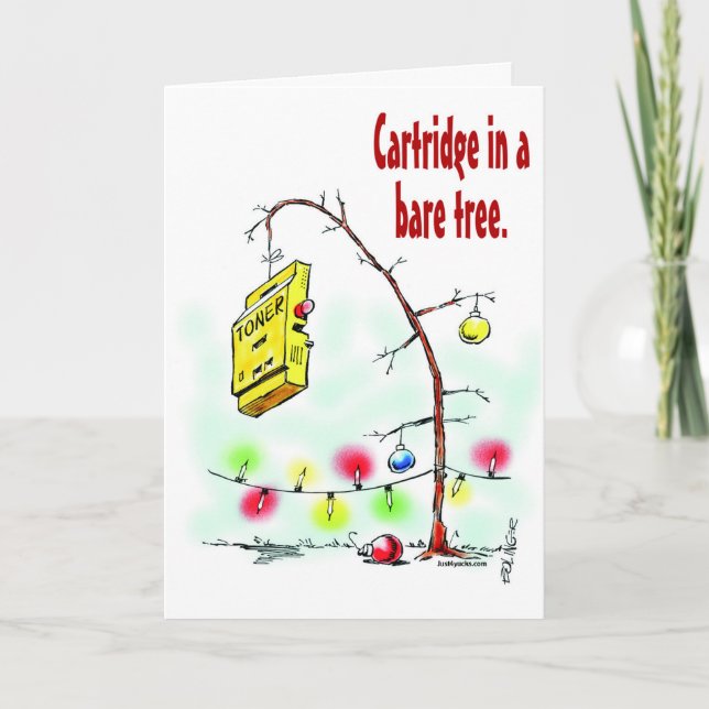 Cartes Pour Fêtes Annuelles Cartouche dans un arbre nu (Devant)