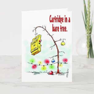 Cartes Pour Fêtes Annuelles Cartouche dans un arbre nu