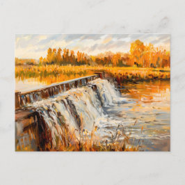 Cartes Pour Fêtes Annuelles Cascade de l'écluse du canal d'automne