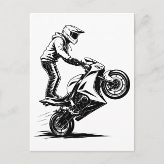 Cartes Pour Fêtes Annuelles Cascade de moto de sport