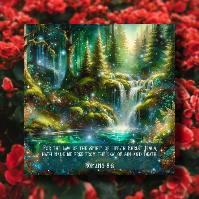 Cartes Pour Fêtes Annuelles Cascade Whimsical Bible Verse Pâques (Créateur téléchargé)