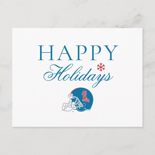 Cartes Pour Fêtes Annuelles Casque de football Ole Miss | Bleu clair (Devant)