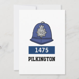 Cartes Pour Fêtes Annuelles Casque de policier britannique - Ajouter le numéro