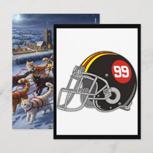 Cartes Pour Fêtes Annuelles Casque Gridiron Glory avec drapeau américain