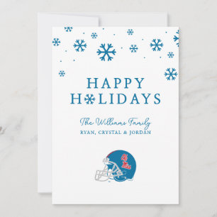 Cartes Pour Fêtes Annuelles Casque Ole Miss Football Bleu clair