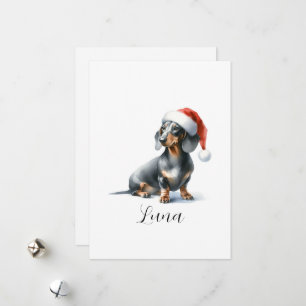 Cartes Pour Fêtes Annuelles Casquette de chien noir de Noël