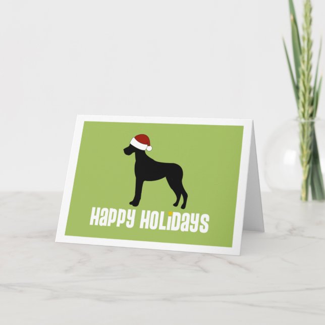 Cartes Pour Fêtes Annuelles Casquette de great dane Père Noël (Devant)