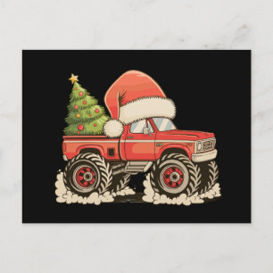 Cartes Pour Fêtes Annuelles Casquette de Père Noël de camion monstre de Noël F