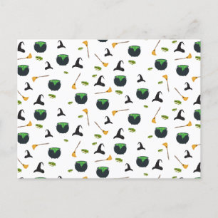 Cartes Pour Fêtes Annuelles Casquette de sorcière Broom Caldron Motif Hallowee
