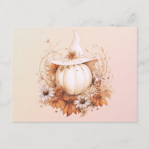 Cartes Pour Fêtes Annuelles Casquette de sorcières Citrouilles blanches de Boh