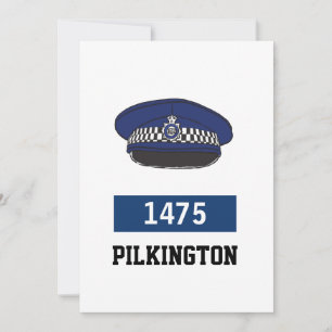 Cartes Pour Fêtes Annuelles Casquette plate-forme de police britannique - Ajou