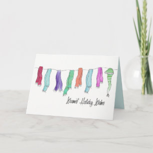 Cartes Pour Fêtes Annuelles Casquettes d'hiver et Écarts Drôle Mignonne Aquare