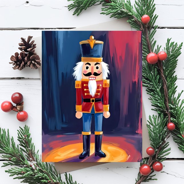 Cartes Pour Fêtes Annuelles Casse-noisette de Noël | Joyeux Noël Aquarelle (Créateur téléchargé)