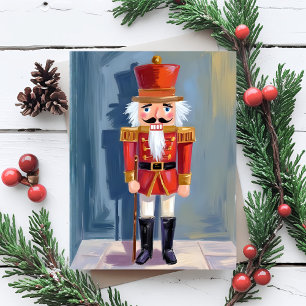 Cartes Pour Fêtes Annuelles Casse-noisette de Noël   Soldat rouge Aquarelle