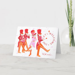 Cartes Pour Fêtes Annuelles Casse-noisette drôle rose aquarellé ballet