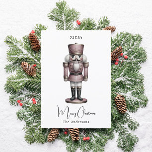 Cartes Pour Fêtes Annuelles Casse-noisette rétro blanc Noël moderne