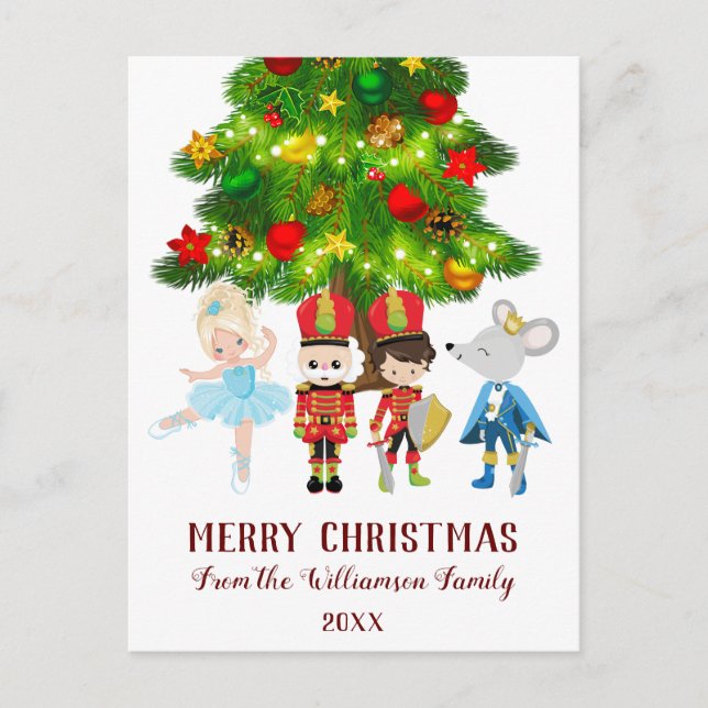 Cartes Pour Fêtes Annuelles Casse-noix, Clara, Soldat et Souris King (Devant)