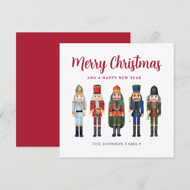 Cartes Pour Fêtes Annuelles Casse-noix festif mignon Joyeux Noël (Devant / Derrière)