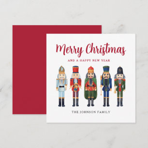 Cartes Pour Fêtes Annuelles Casse-noix rouge mignon Joyeux Carré de Noël