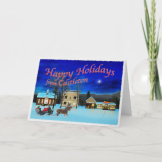 Cartes Pour Fêtes Annuelles Castleton Vermont lors d'une nuit d'hiver
