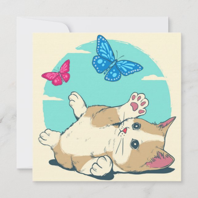 Cartes Pour Fêtes Annuelles Cat (Devant)